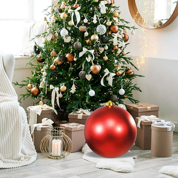 Rkxzt Inflatable Christmas Ornaments, 8 inch Outdoor Christmas Ball Ornaments, Holiday Yard Christmas Tree Decorations, Indoor and Outdoor Decoration Balls (Red)