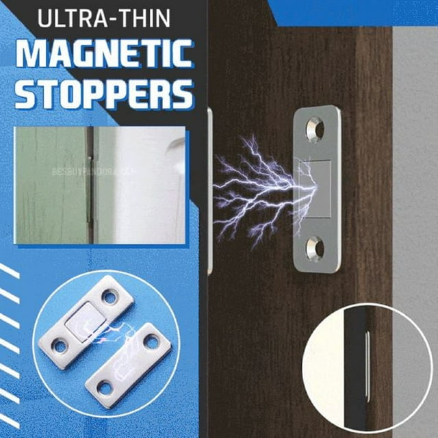 Topes magnéticos para puertas, topes metálicos finos, herramientas para el hogar, diseño elegante, resistentes, plegables, con marco metálico, para oficina, zonas de mucho tráfico,