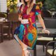 thumbnail image 3 of Disketp Colorful Abstract Swirls para Vestido de Manga Corta para Mujeres, Vestidos de Verano para Mujeres, Casual y Holgado para la Playa, 3 of 6
