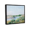 thumbnail image 3 of Stupell Industries Rocky Shore Flower Bushes Ocean Inlet Scene Painting Jet Black Floating Framed Canvas Print Wall Art, Design by Lettered and Lined, 3 of 5