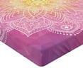 thumbnail image 2 of Ambesonne Pink Fitted Sheet, Mandala Floral Art, Full Size, Fuchsia Yellow, 2 of 3