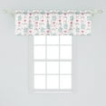 thumbnail image 2 of Ambesonne Elephant Window Valance, Cartoon Style Rainbows Hearts Ribbons Stars and Funny Animals, Curtain Valance for Kitchen Bedroom Decor with Rod Pocket, 54" X 18", Pastel Pink Multicolor, 2 of 3
