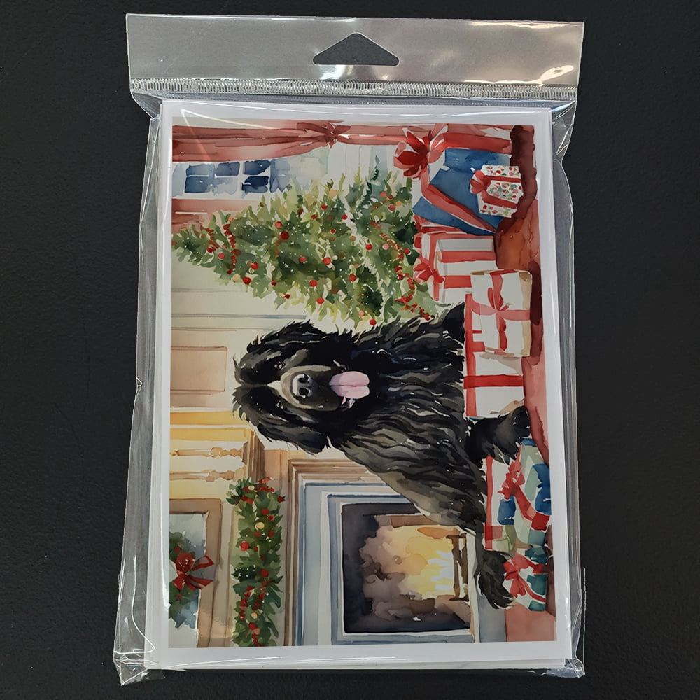 Newfoundland Cozy Christmas Greeting Cards Pack of 8 7 in x 5 in
