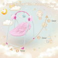thumbnail image 4 of JUANYU Foldable Baby Swing for 0-18 Months Infant,3-Speed & Timer Auto Rocking Infant Swing with Bluetooth,Remote Control,Pink, 4 of 9