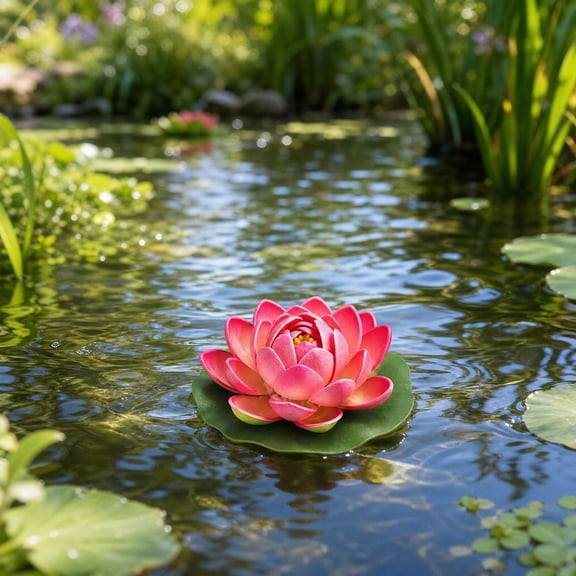 Artificial Floating Foam Lotus Flower, EVA Water Lily Pond Pool Decor Ornament Dancing Prop for Water Scene Arrangement