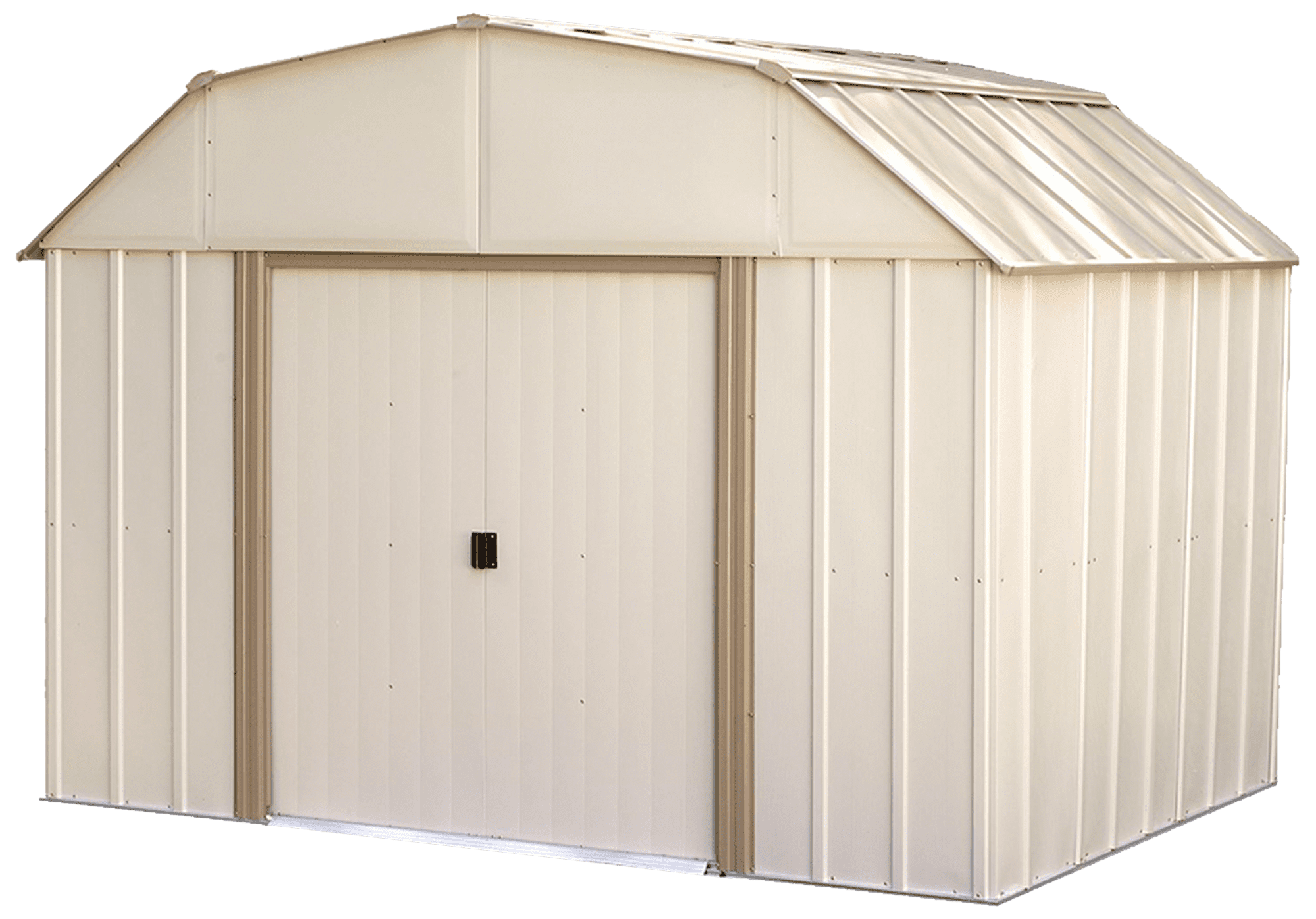 Steel Storage Shed 10 x 8 ft. Barn Style Galvanized Taupe/Eggshell 