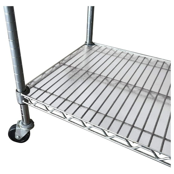 Drevy Shelf Liner Set for Wire Shelving Units – 4 Pack, 18 Inches x Inches, Clear Vinyl, Heavy Duty, Made in The USA, for Kitchen, Bathroom, Garage Storage