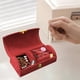 thumbnail image 5 of Caja de almacenamiento de joyas portátil, de terciopelo con cuentas, para viaje, con arco pequeño, caja de embalaje de joyería de moda, almacenamiento universal, 5 of 6