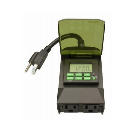 Digital Outdoor Timer Woods 50014WD Outdoor 7-Day Digital Plug-In Timer, 2 Grounded Outlets ()