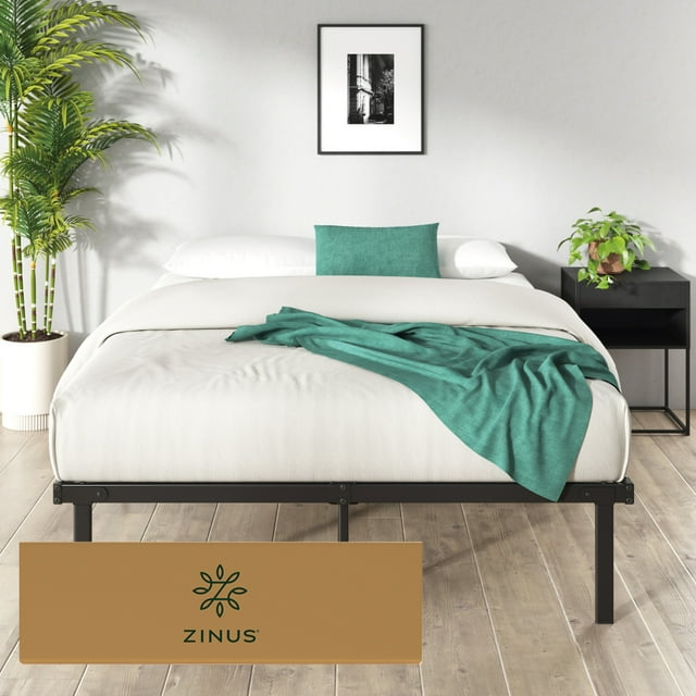 Colchón Matrimonial Zinus Sueño Fresco más Base de Cama Caleb Plegable de Metal Resistente