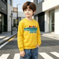 thumbnail image 2 of OGLCCG Boys Cotton Sweatshirts Long Sleeve Crewneck Cartoon Print Pullover Tops Kids Cute Comfy Outfits For Casual Wear Size 1-7, 2 of 8