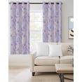 thumbnail image 2 of Purple Floral Retro Blackout Curtains for Bedroom Living Room Darkening Curtains 63 Inches Long Abstract Vintage Floral Botanical Window Curtain 2 Panels Set Window Treatment Grommet Drapes 52"x63", 2 of 9