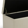 thumbnail image 4 of Sienna 33 inch Wide Storage Ottoman Bench in Satin Cream Vegan Leather, 4 of 5