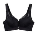 thumbnail image 2 of YWDJ Plus Size Strapless Bras for Women Front Close Bras Wireless Sleep Bras Adjustable Straps Full Coverage Push up Wrap Comfy Bras Padded Plus Size Lace Bras Button Lounge Bras Black L, 2 of 4