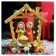 thumbnail image 5 of Resin Nativity Scene Figurine – Cute Holy Family with Baby Jesus, Mary, Joseph, Stable and Animals – Christmas Tabletop Decoration, Christian Home Decor – 6”, 5 of 11