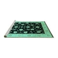 thumbnail image 2 of Ahgly Company Machine Washable Indoor Rectangle Oriental Turquoise Blue Industrial Area Rugs, 3' x 5', 2 of 4