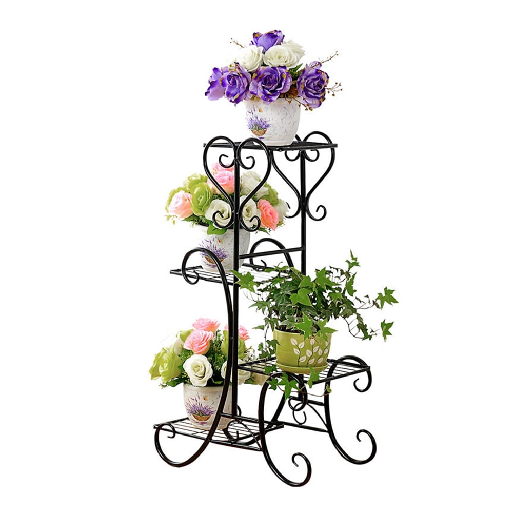 4 Tier Plant Stand Indoor Outdoor Plant Corner Shelf Flower Pot Plant