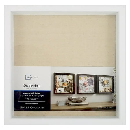 Mainstays 12x12 White Plastic Shadow Box Picture Frame