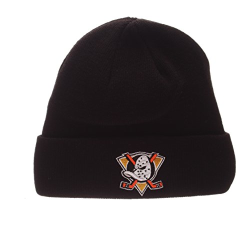 ZHATS Anaheim Mighty Ducks Black Beanie 