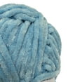 thumbnail image 3 of Troyarn Velvet Star, Silvery Glitter Chenille Baby Blanket Yarn Amigurumi Yarn for Crocheting and Knitting Super Bulky 100 gr (120 yds) Length: 110 m (10411 - Light Blue, 1 Skein), 3 of 8