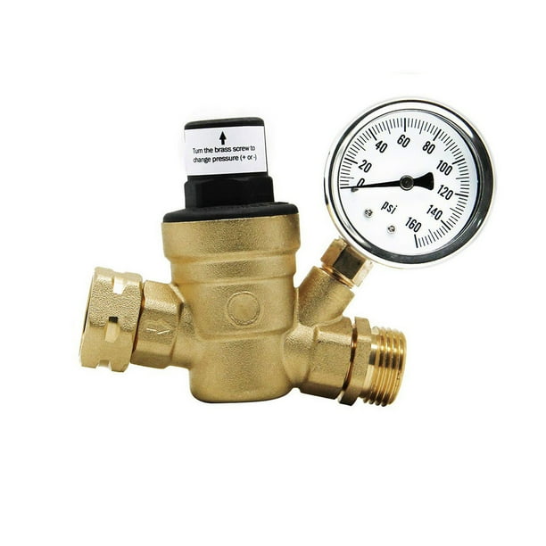 ABIDE RVs Water Pressure Regulator with Gauge 0100 PSI Threaded Interface Inlet Screen Filter