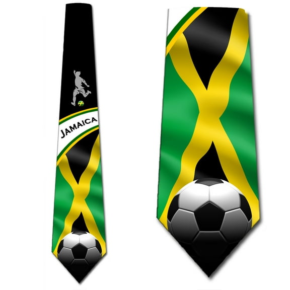 Soccer Ties Mens Jamaica Tie Sports Necktie by Three Rooker