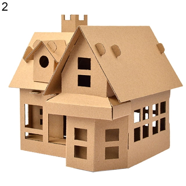 Juego de Kit de montaje interactivo hecho a mano Diy con forma de casa creativa de papel accesorios de montaje Diy para niños