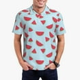 thumbnail image 5 of Wukai Watermelon Men’s Polo Shirts,Quick-Dry Athletic Shirt,Classic Fit Shirts-Small, 5 of 8