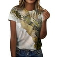 thumbnail image 2 of Patlollav Womens Plus Size Summer Round-Neck Short Sleeve Print Casual T-Shirt Blouse, 2 of 5