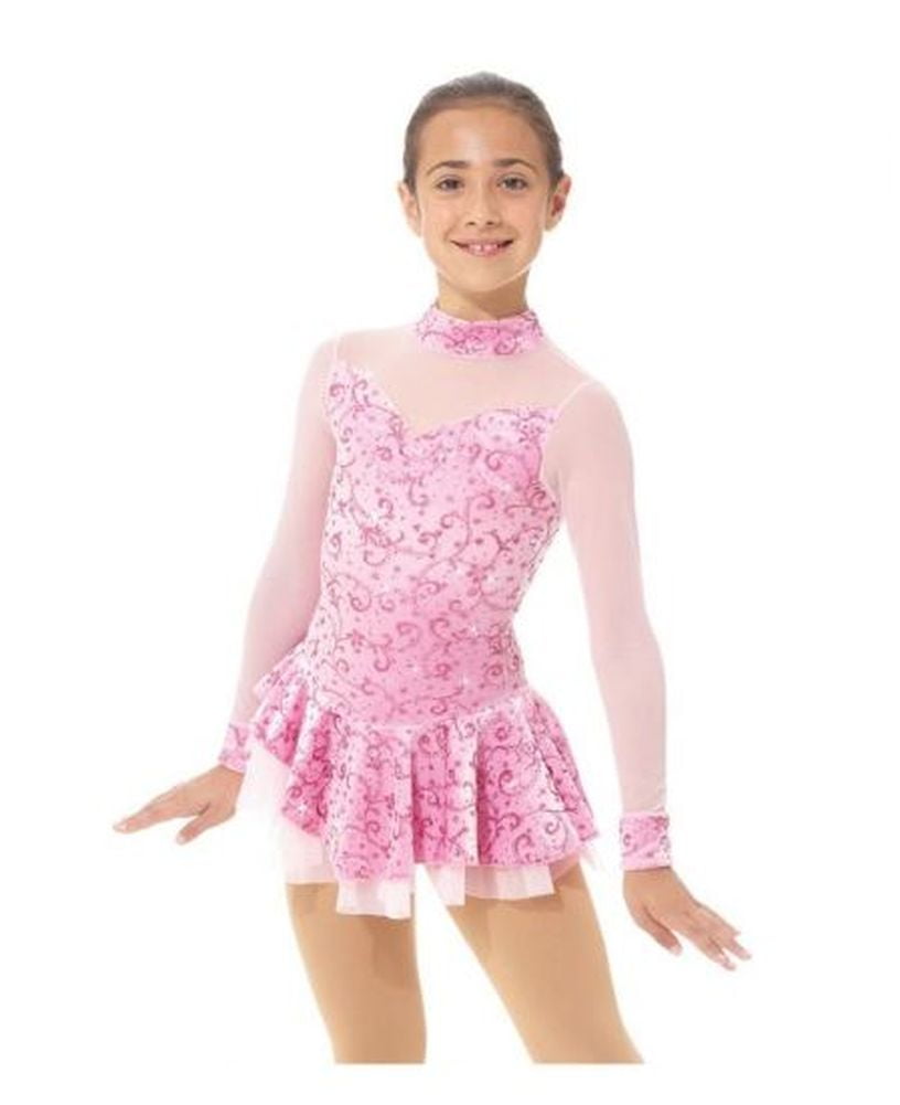 Mondor Mock Neck Glitter Figure Skating Dress 2768 Victoria Pink
