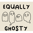thumbnail image 2 of "Equally Ghosty" Kids Halloween Cartoon Ghosts Adult Natural Crew Neck Short Sleeve Tee-XL, 2 of 2