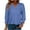 Navy, variant on Women's 3/4 Sleeve V-Neck T-shirts Ruffle Summer Casual Tops
