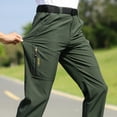 thumbnail image 4 of SuTry Men's Solid Color Pants Fall Trendy Fitting Elastic Waist Button Zipper with Belt Trousers for Golf Tennis Outdoor Activities(Army Green,3XL), 4 of 5