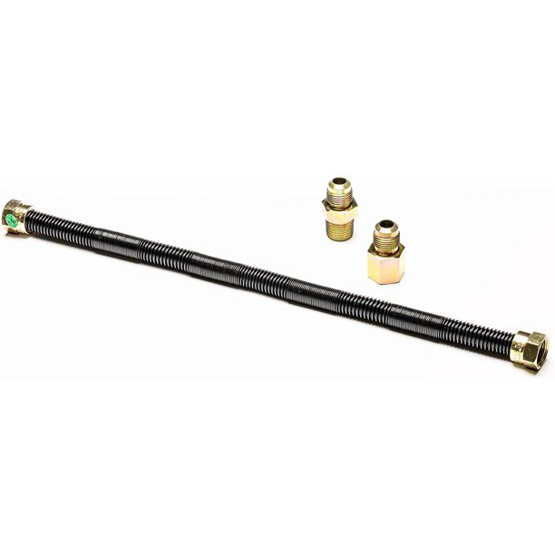 HighQuality 18'' x 1/2'' Black NonWhistle Gas Flex Line for Fire Pits