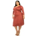 thumbnail image 3 of Pastel by Vivienne Women's Faux Wrap Dress with Tie Plus Size Dusty Rose X-Large, 3 of 4