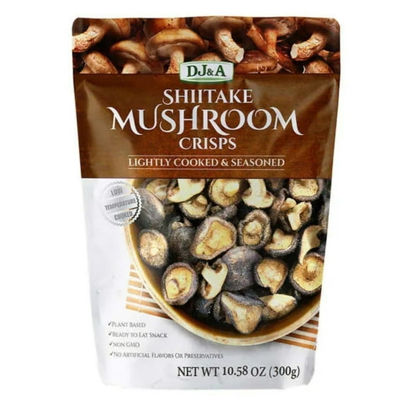 DJ&A Shiitake Mushroom Crisps 10.58 Oz Bag Non GMO, No Atrificial Flavors or Preservatives