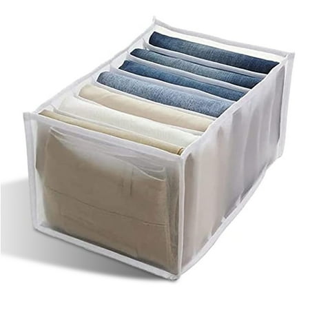 

2Pcs Clothes Organizer Closet Case Underwear Bra Divider Socks Jeans Pants Box Bedroom Dorm Home Organization Tool White L