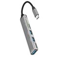 thumbnail image 1 of Adaptador divisor múltiple 5 En 1 USB 3.0 Tipo C Adaptador Hub Lector De Tarjetas TF Profesional Durable Gris, 1 of 8