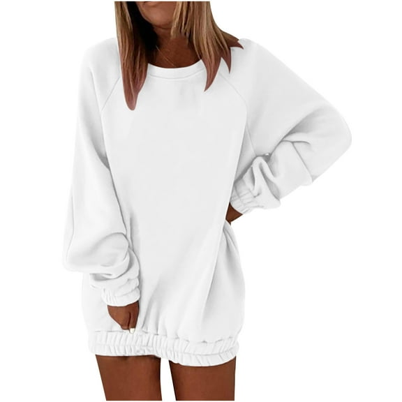 Timegard Sweatshirts for Women Crew Neck Long Sleeve Pullover Fall Winter Loose Comfy Top Solid Color