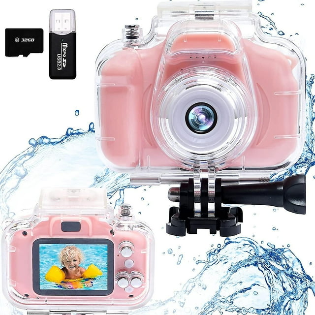 Cámara para niños Cámara digital subacuática a prueba de agua para niños Pantalla ips de 2 pulgadas X200 Hd Cámara de acción de video para niños para niñas de 3 a 10 años Regalo para niños - Aespa kaili Sencillez