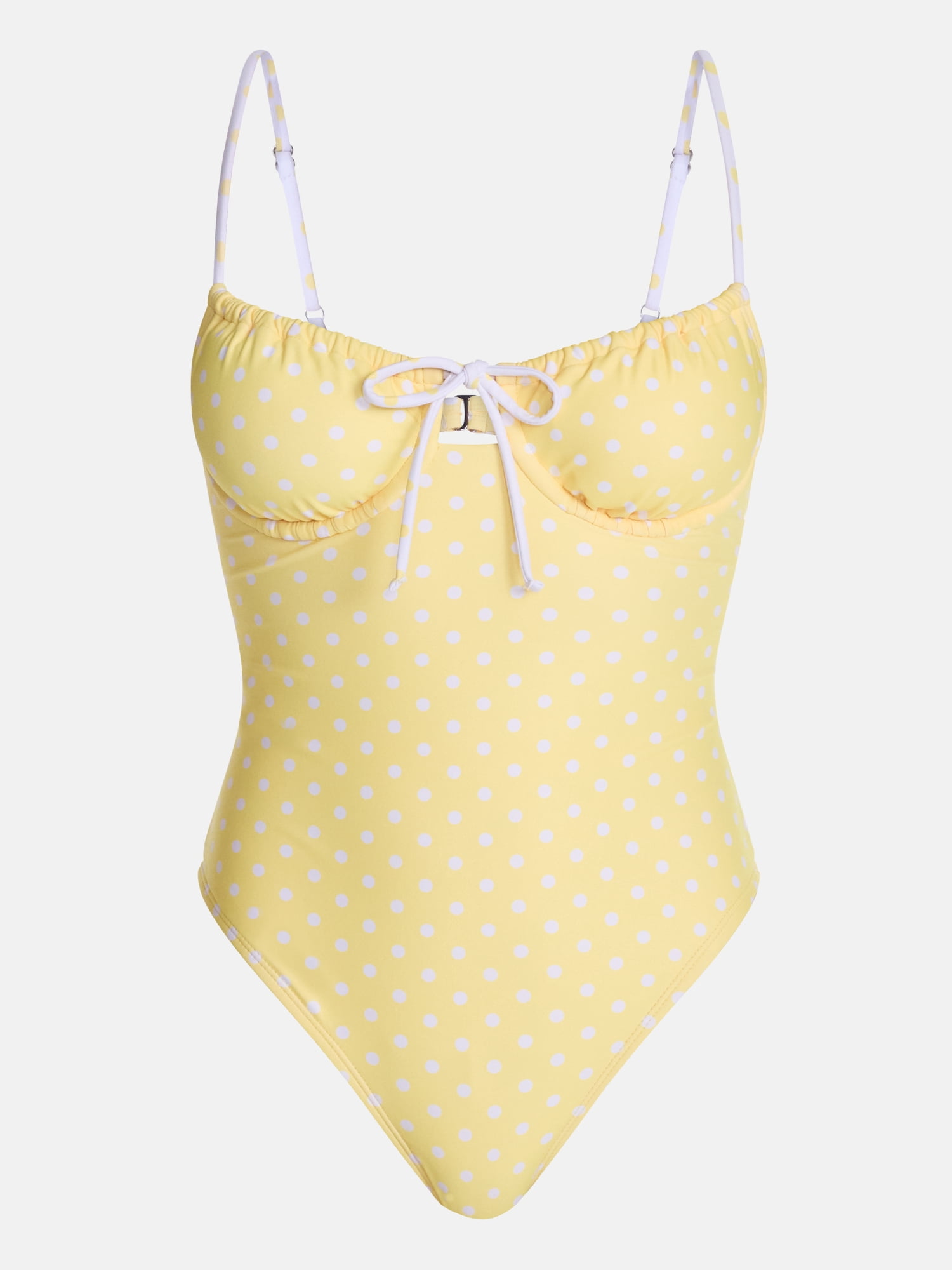 No Boundaries Polka Dot Underwire One Piece Swimsuit, Women's XXS-XXL