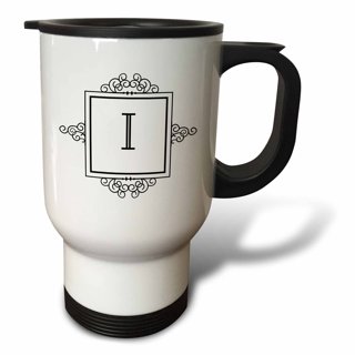 Personalized Coffee Mug with Initial K, Monogrammed Travel Tumbler