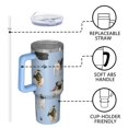 thumbnail image 4 of OBREWU Pug and Footprints Tumbler with Handle and Lid,Pug and Footprints 40oz Double Wall Vacuum Insulated Tumbler,Cups Gift for Women and Men, 4 of 7