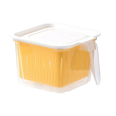 

food container Kitchen Food Storage Container With Keep Box Drainer With Storage Basket Handle Saver Portable Organizer
