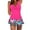 Hot Pink, variant on Womens Push Up Modest Tankini Bathing Suits with Skirts Ruffle Trim Boho Swimsuits Trendy Tropical Printing Tankini Sets Two Piece V Neck Swimwear Hot Pink L
