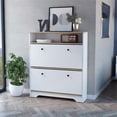 thumbnail image 2 of FM FURNITURE Brandford 2-Shelf Engineered Wood Shoe Rack in Light Oak/White, 2 of 7
