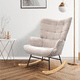 thumbnail image 1 of Sillón Mecedora Moderna Tapizado Tela Suave Beige Liso, 1 of 9