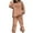 Khaki, variant on Sweatsuits 2pcs Sets Womens Hot Sale Clearance Women's Solid Hooded Long Sleeved Sweater Casual Two-Piece Long Sleeved Round Neck Shirt/shirt Set