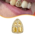 thumbnail image 6 of QccHieUs Hip Hop Teeth Grill Decor Copper Tooth Grill for Parties Music Festival Show Gold, 6 of 9