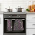 thumbnail image 4 of Yayeee 100% Cotton Hand Towels for Bathroom 16" x 28" Soft Absorbent Kitchen Towel, Dark Purple Floral Pattern, 4 of 7